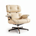 Fauteuil en cuir beige avec repose-tête dimensions 85 x 85 x 100cm