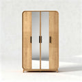 Armoire en bois clair avec portes miroirs dimensions 60 x 40 x 180cm