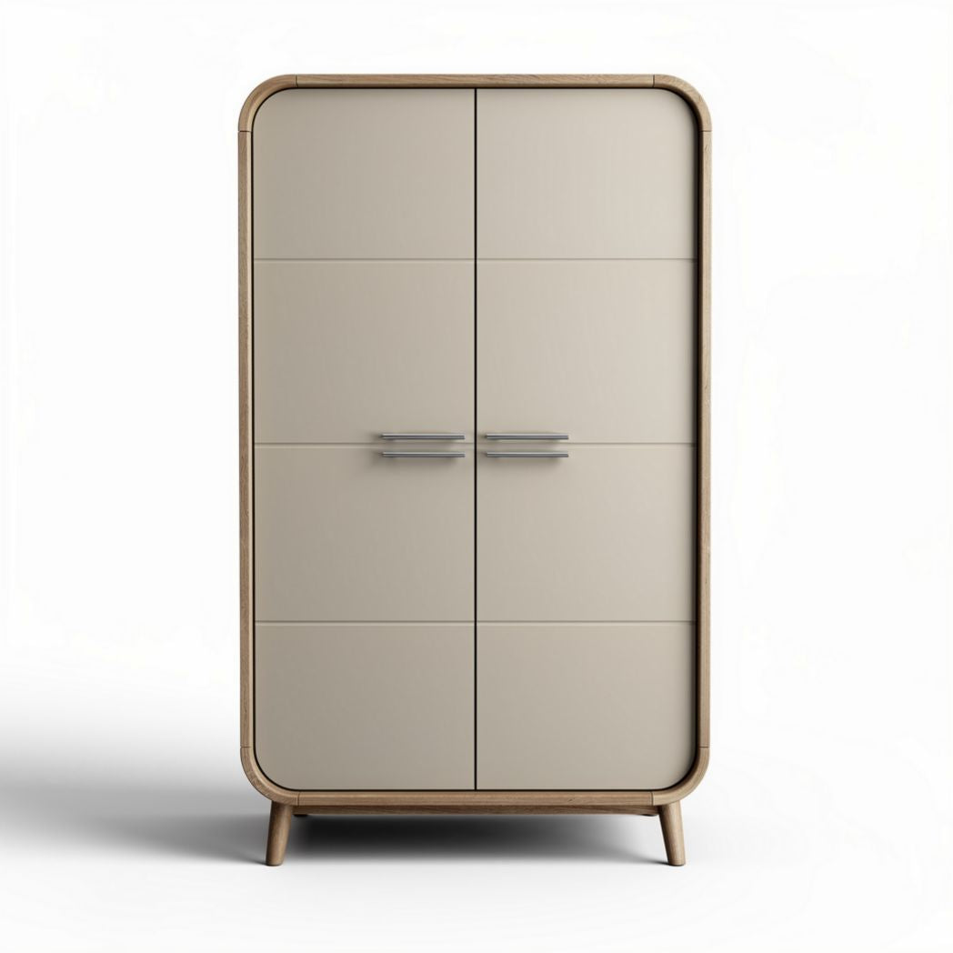 Armoire en bois avec portes en MDF gris 80 x 40 x 130 cm