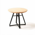 Table ronde en bois de chêne avec pieds en métal noir 60 x 60 x 75cm