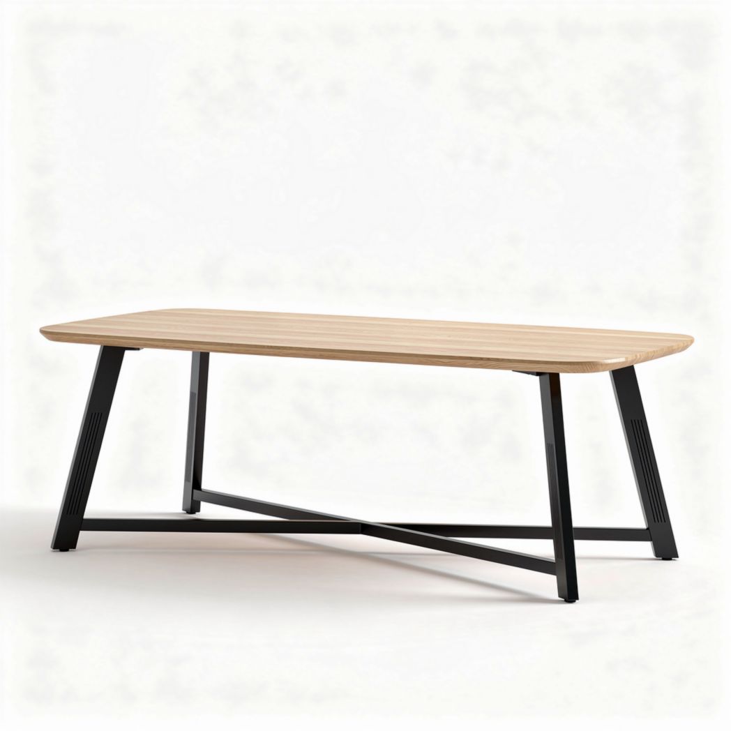 Table basse rectangulaire en bois et métal dimensions 120 x 60 x 45cm
